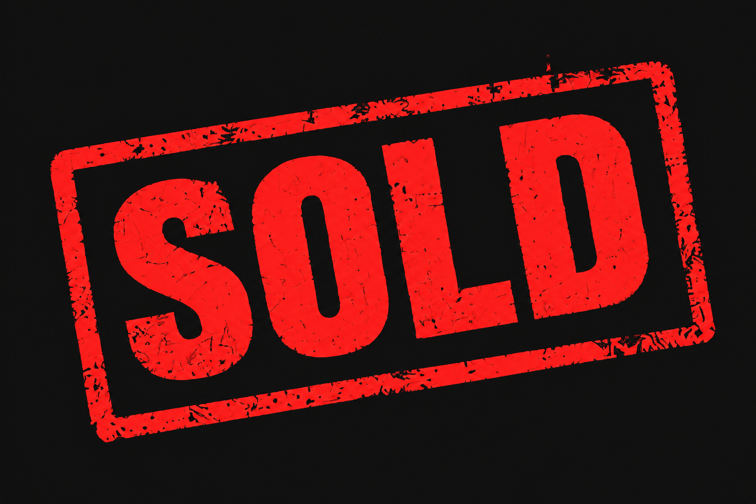 SOLD, impressed in distressed red ink.
